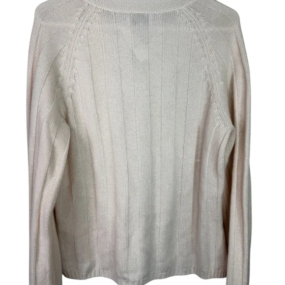 J. Crew Collection Lace Up Sweater 100% Cashmere Cream Ribbed S NWT *flaw - Picture 6 of 14